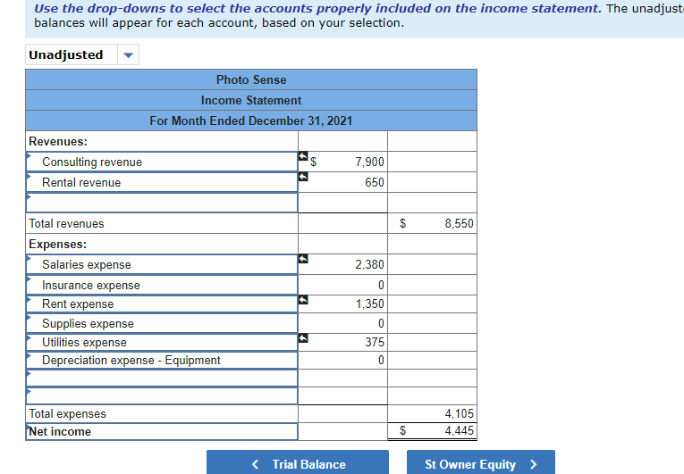 to decrease, enter the amount as a negative value. Net income before