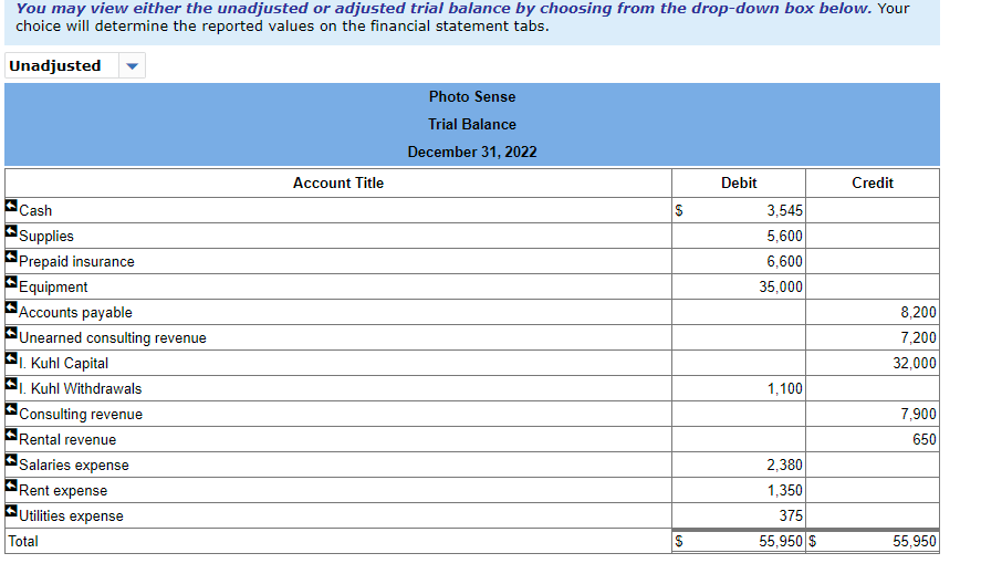 adjustments can be found on the income statement tab. Adjusted Photo Sense