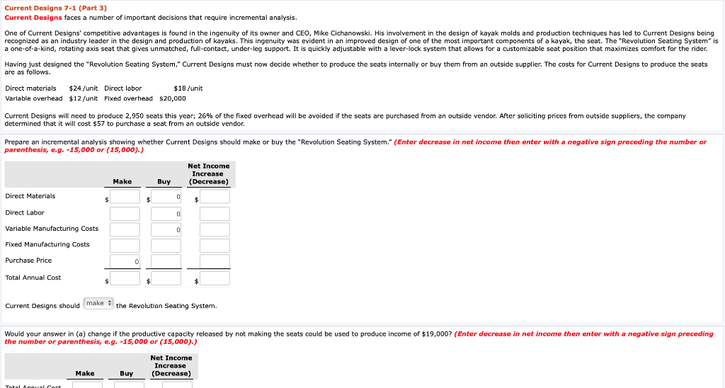  Current Designs 7-1 (Part 3) Current Designs faces a number of