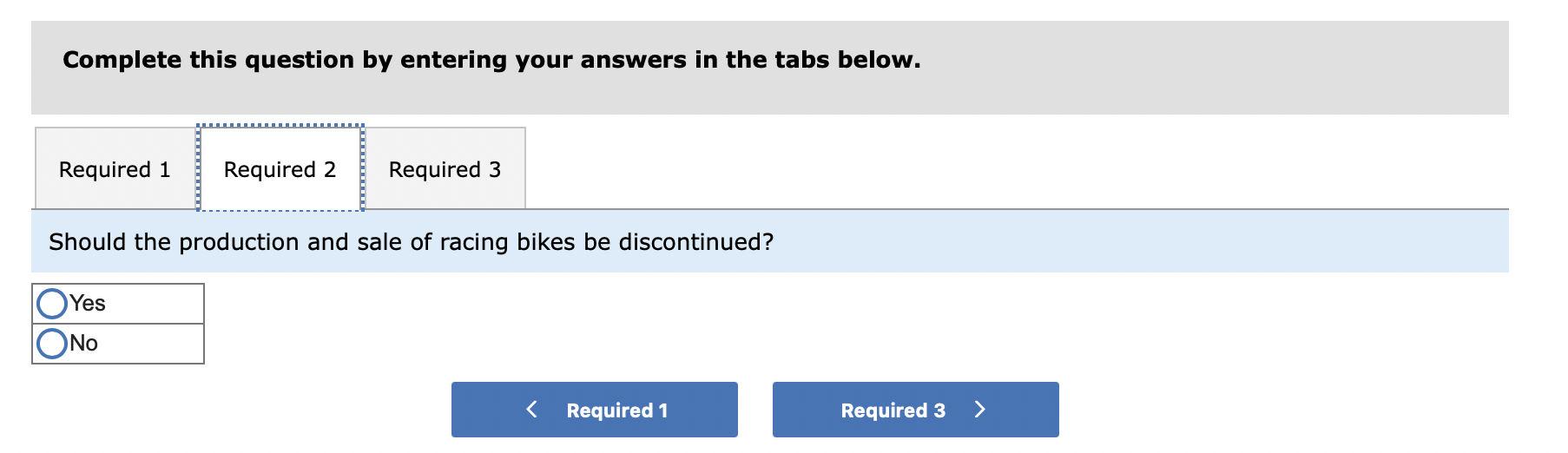 and a racing bike. Data on sales and expenses for the past