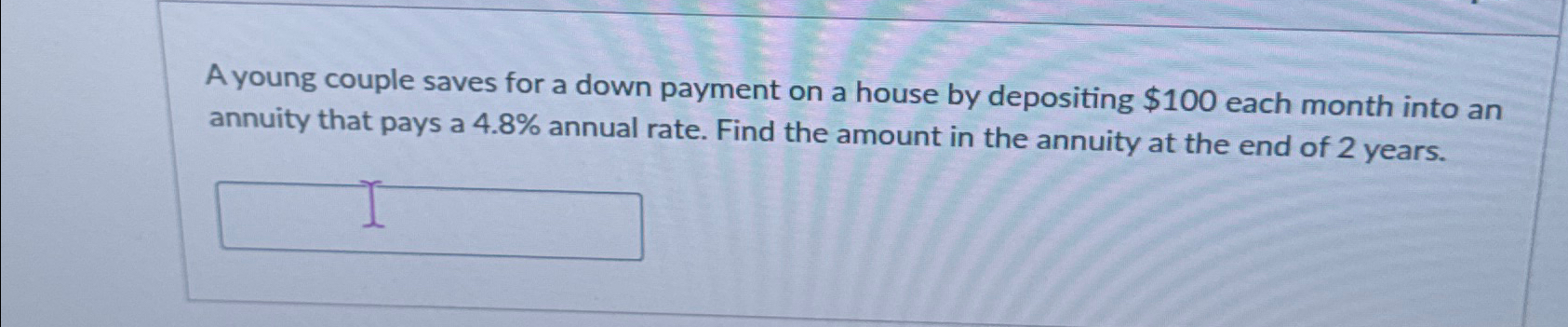  A young couple saves for a down payment on a house