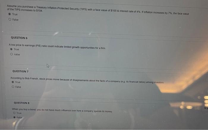 investor is the dividends it pays to that investor. True False QUESTION