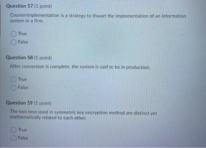  Question 57 (1 point) Counterimplementation is a strategy to thwart the