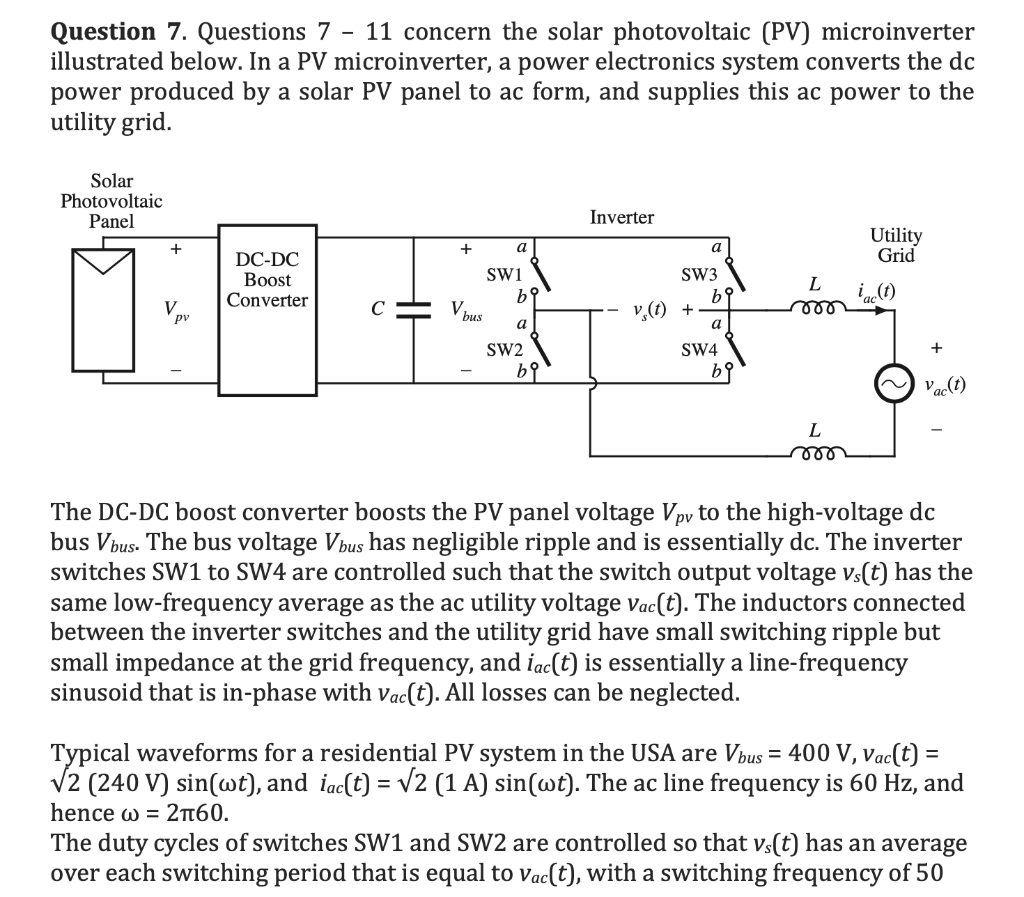 Power Electronics Assignment Question 7. Questions 7 - 11 concern the solar