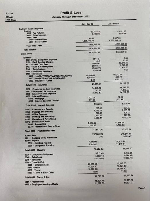 Profit \& Loss January through Desember 202n Profit \& Loss Balance Sheet