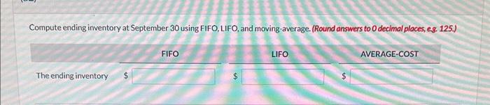 following information relates to REI's purchases of snowboards during September. During the