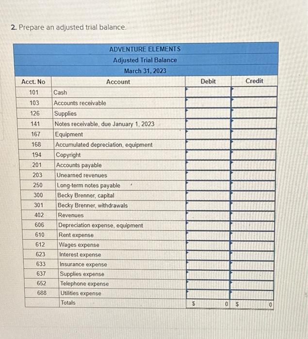 adjusted trial balance, prepare the closing entries. Journalize the closing entries Journal
