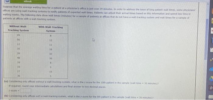  (a) Considering only offices without a wait-tracking system, what is the