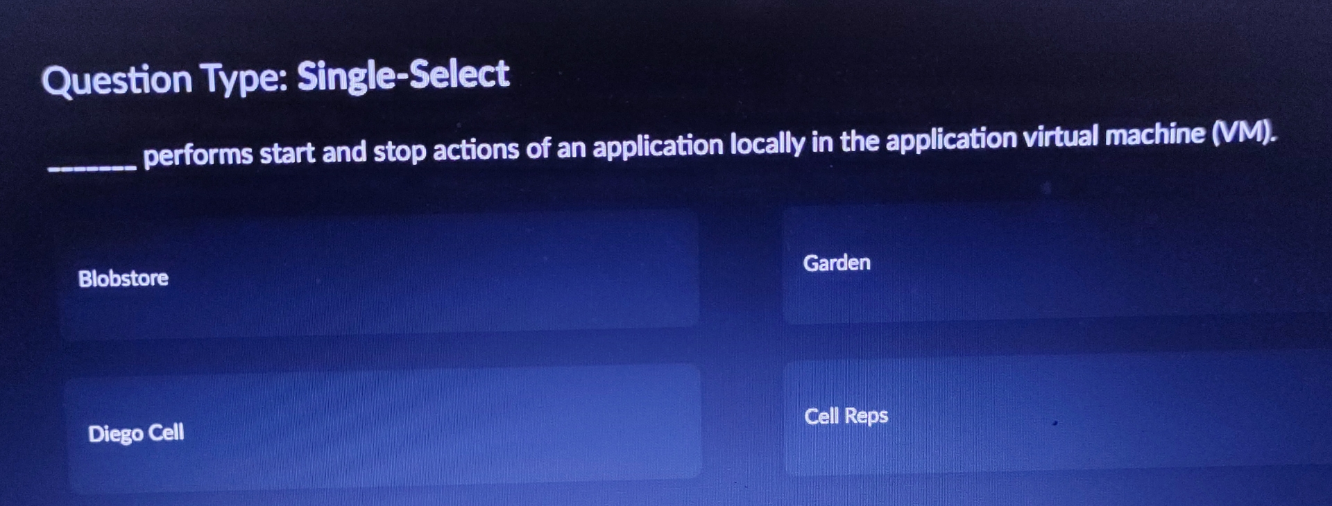  Question Type: Single-Select q, performs start and stop actions of an