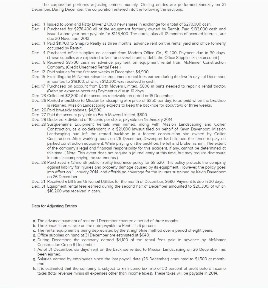 2013, John and Patty Driver formed a corporation called Susquehanna Equipment Rentals.