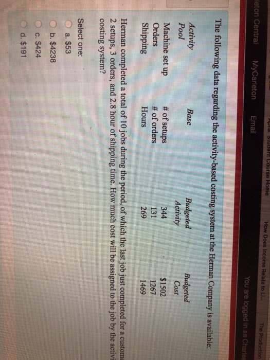  computactivity based costing system How Does l Relate to Li The