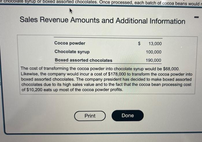 a processing cost of $10,200 per batch. Candy Candies can sell the