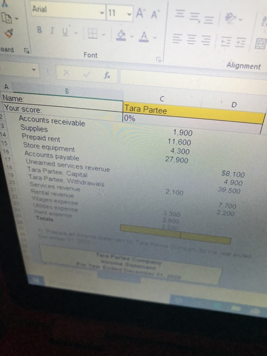 X IS Arial -11AA Clipboard Font Alignment B10 L D E A
