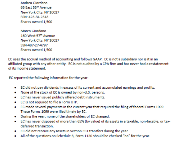 Prepare the 2017 tax return based upon the information given. Andrea