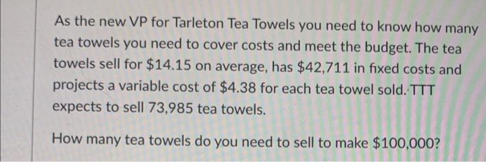 keep getting the wrong answer.. need help thanks!! As the new VP