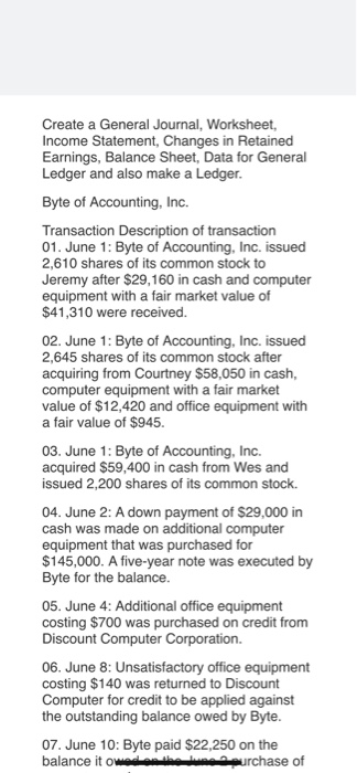 Cybertext Create a General Journal, Worksheet, Income Statement, Changes in Retained