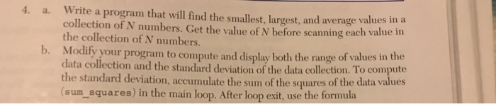 Ask the user for the number N (a positive integer) of real