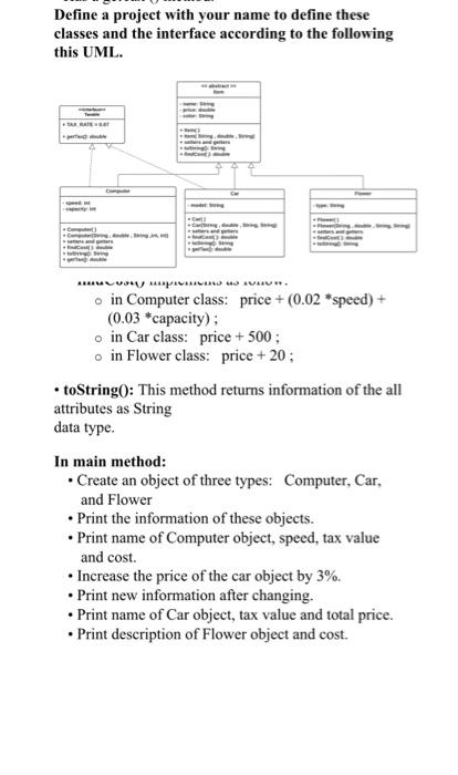 of which has the following attributes: - a name - a price