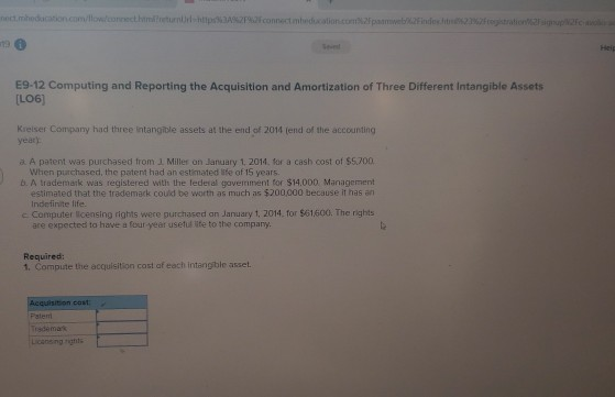  E9-12 Computing and Reporting the Acquisition and Amortization of Three Different