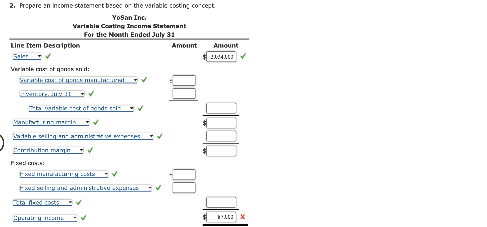 Inc. manufactured 12,000 flat panel televisions, of which 11,300 were sold. Operating