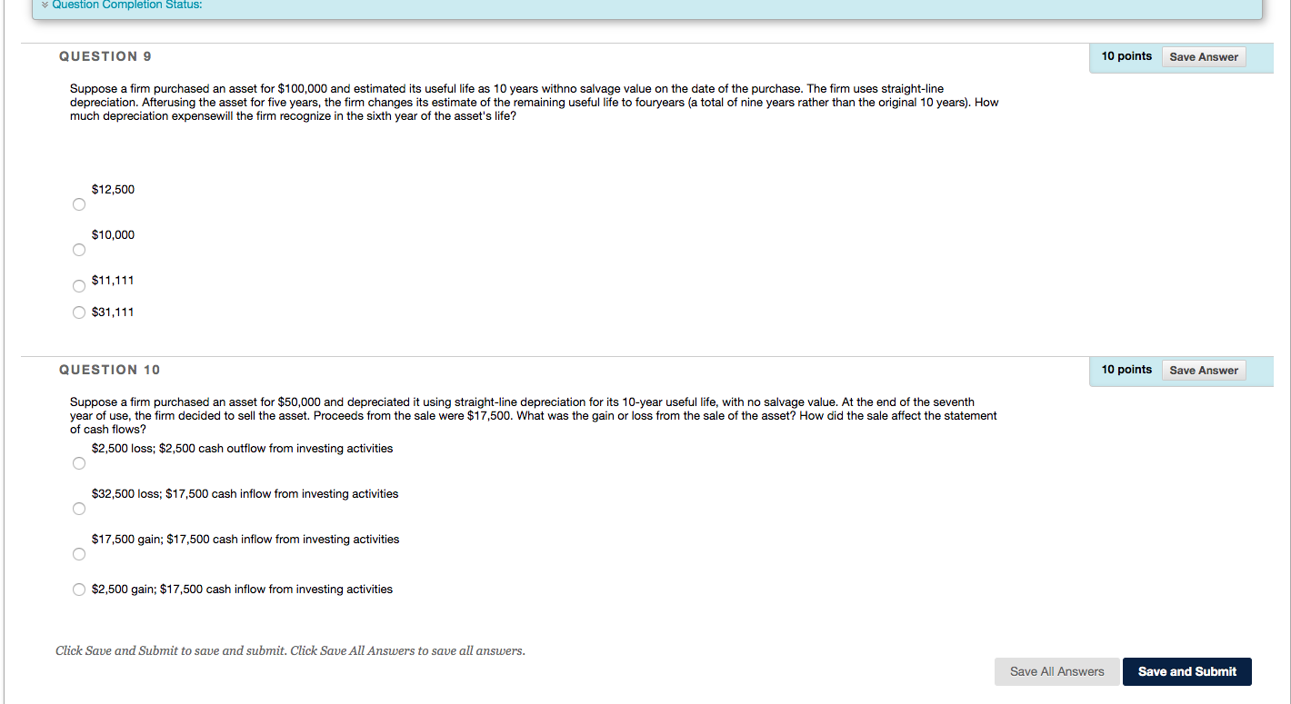 Question Completion Status: QUESTION 9 10 points Save Answer Suppose a