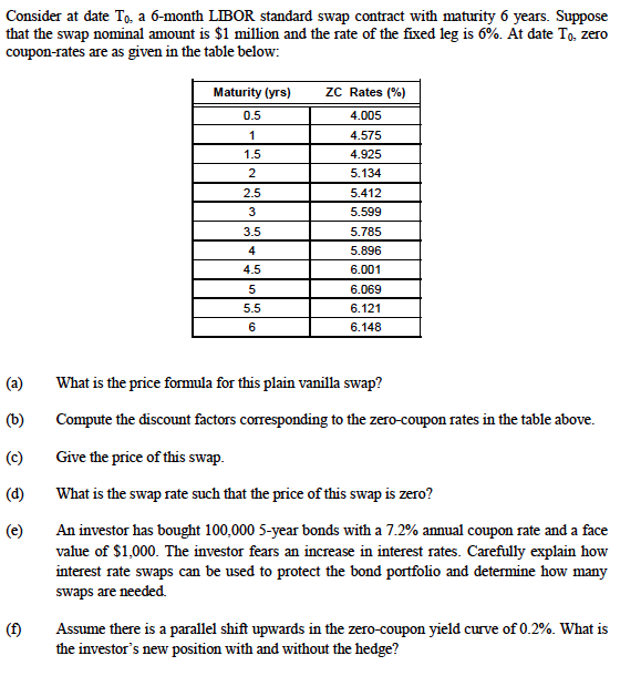  How can I solve this? Consider at date T_0, a 6-month