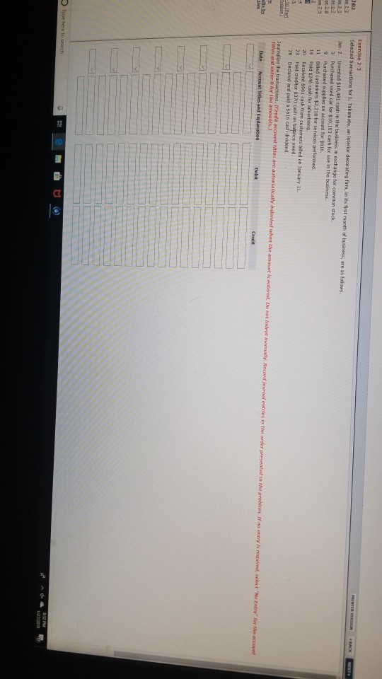  Question reads Selected transactions for L. Takemoto, an interior decorating firm,