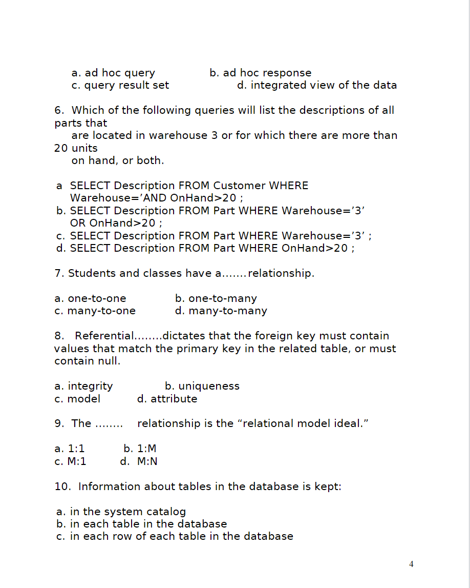 and the answer for example: 1) A 2) B T/F (15 questions,