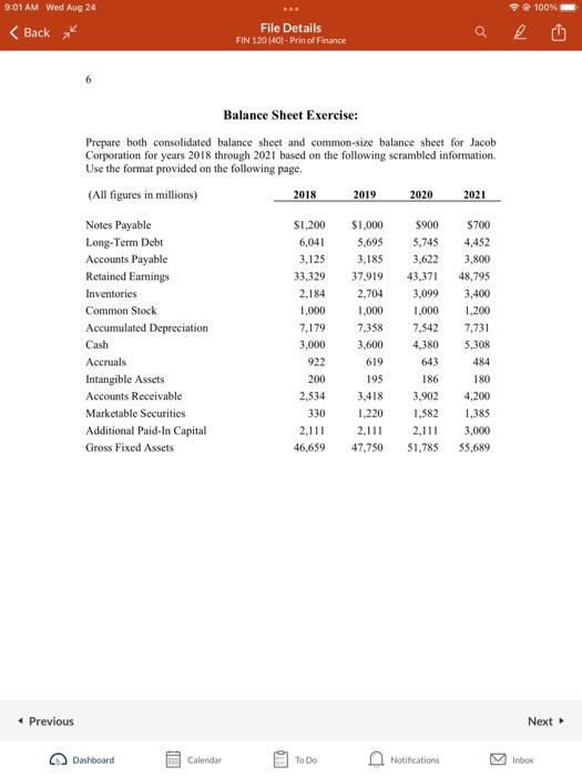 common-size income statement for JACOB for years 2018 through 2021 based on