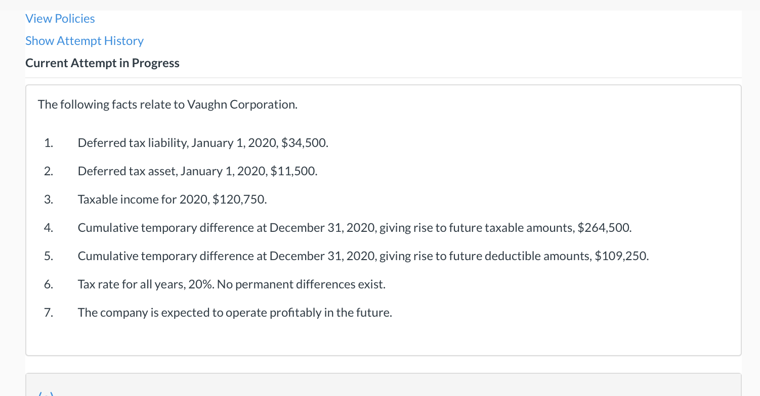  View Policies Show Attempt History Current Attempt in Progress The following