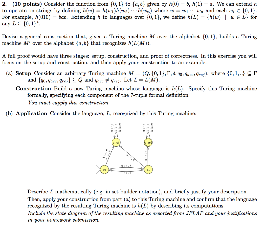  2. (10 points) Consider the function from {0,1} to {a, b}