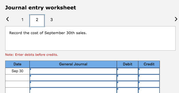 September 30 (cost of merchandise is $12,000). The sales tax law requires