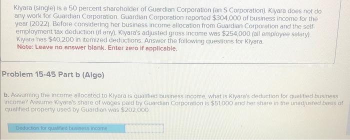  answer questions b, c, d Kiyara (single) is a 50 percent