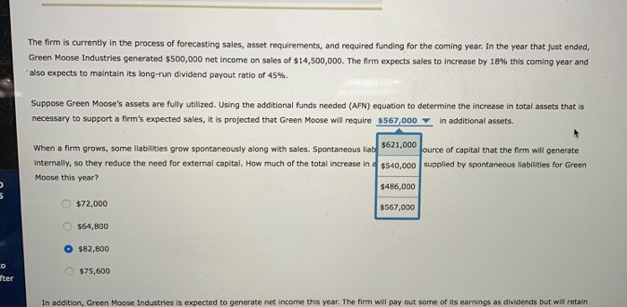 Moose Industries has the following end-of-year balance sheet: Green Moose Industries Balance