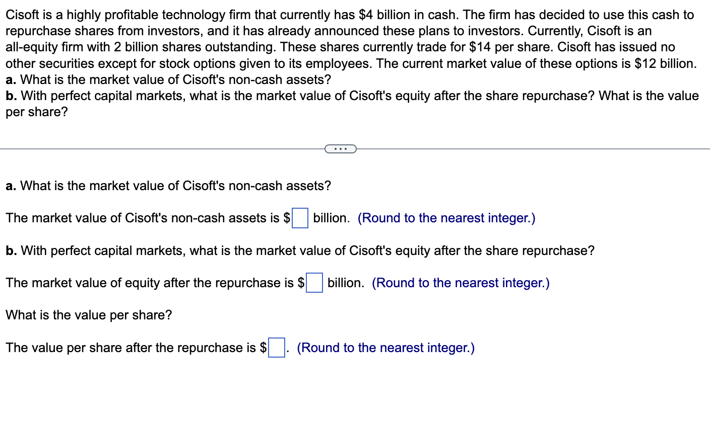  Cisoft is a highly profitable technology firm that currently has $4