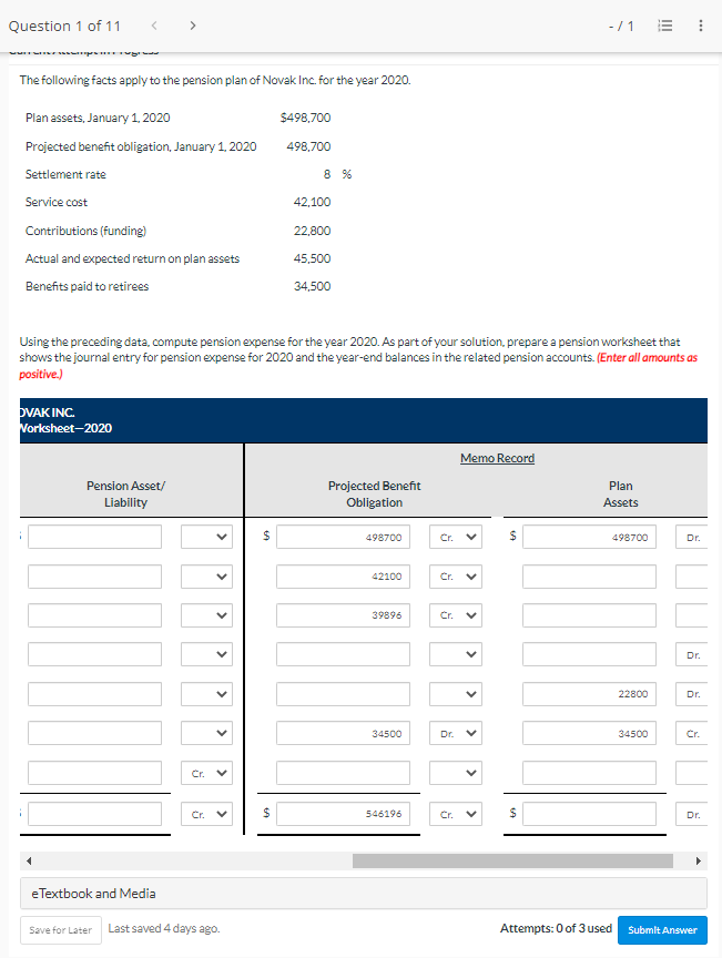 plan of Novak Inc. for the year 2020. Using the preceding data,