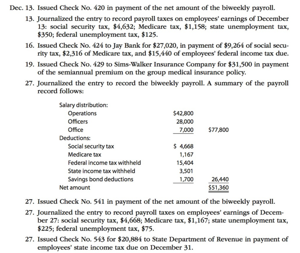 the following accrued expenses at the end of the current year: a.
