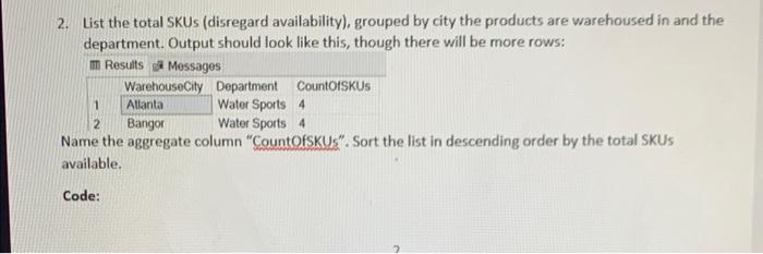 items on hand, grouped by department. Name the column output as "TotalltemsOnHand".