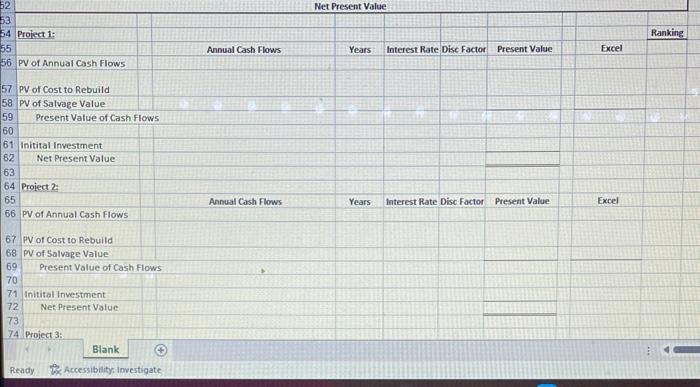 difficult to compare them. Project I: Retooling Manufacturing Facility This project would