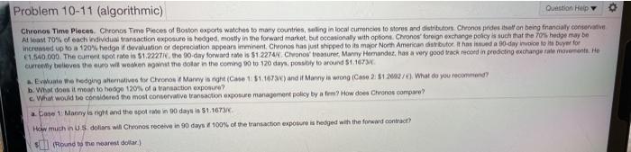  Problem 10-11 (algorithmic) Question Help Chronos Time Places, Chronos Time Pieces