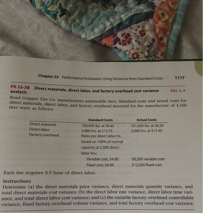 Chapter 23 Performance Evaluation using variances from Standard Costs 1117 PR