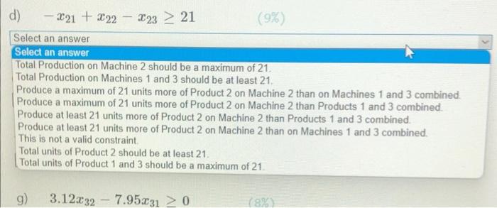 machines. Selling price per unit are $31 for product 1, $32 for