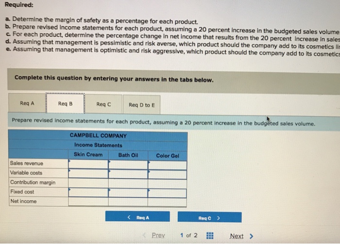 11-6 Campbell Company is considering the addition of a new product to