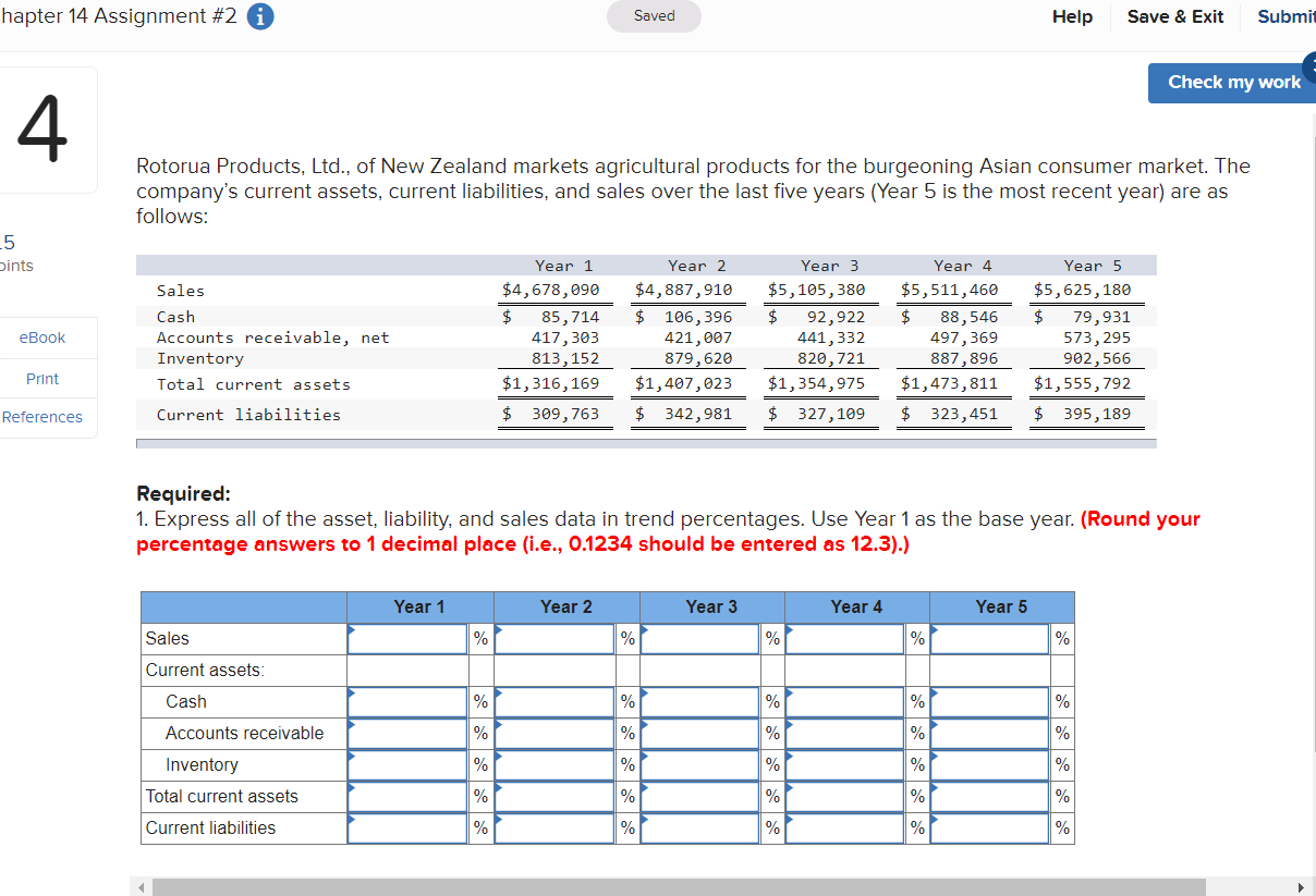  hapter 14 Assignment #2 Saved Help Save & Exit Submit Check