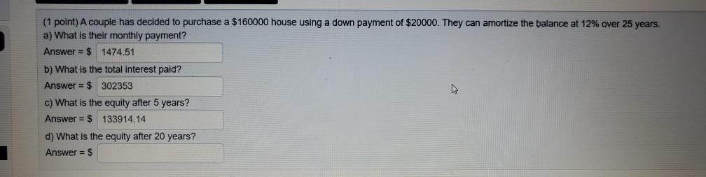 how do I do the last 2? (1 point) A couple has