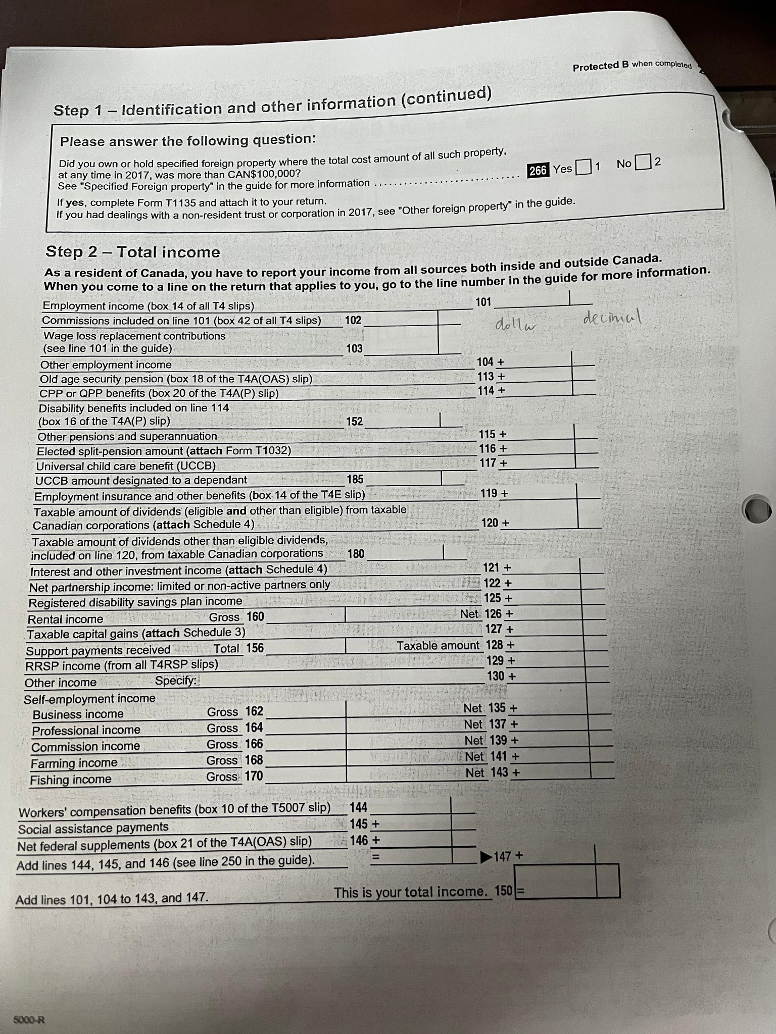  Protected B when completed Step 1- Identification and other information (continued)