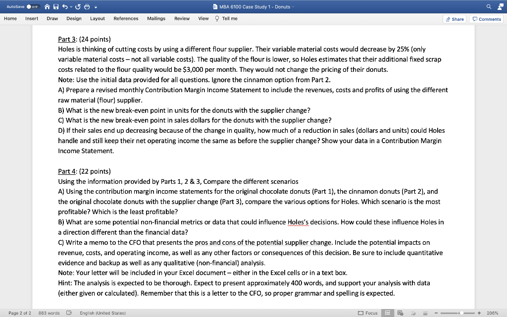 Only need help with parts 3 and 4 Part 1: (30 points)