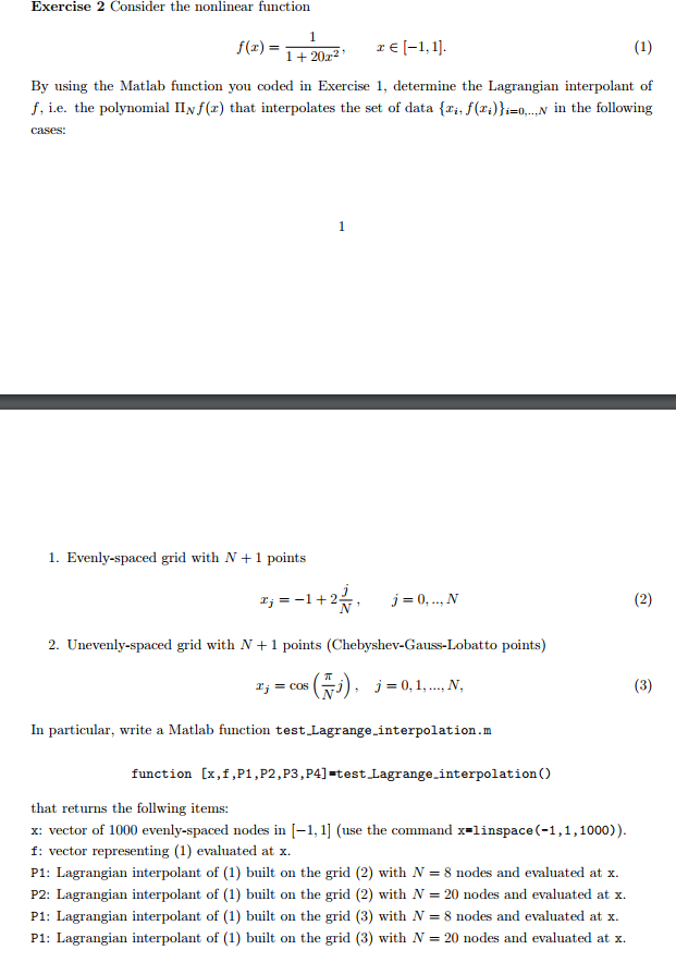 of a given set of data points (zi, yi),-1, 2, The function