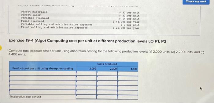 has multiple parts . thank you! Required information Use the following information