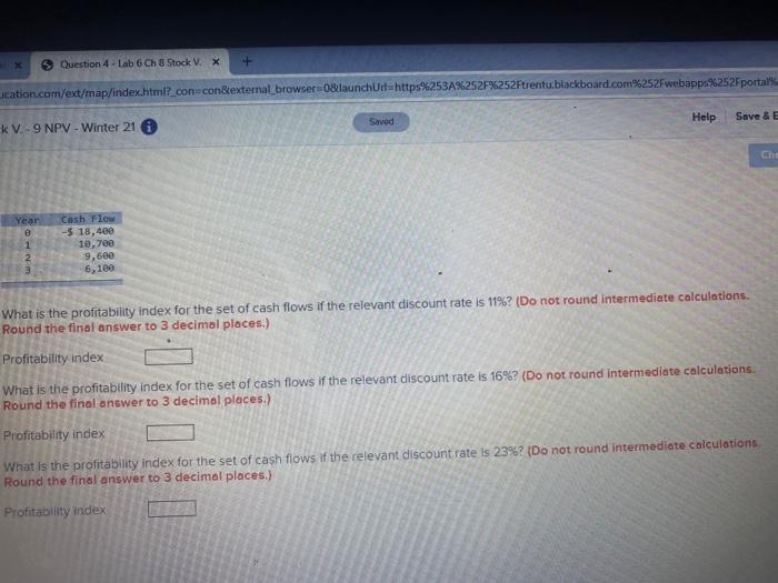  Question 4 - Lab 6 Ch 8 Stock V. X +